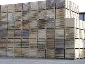 stacked wooden crates