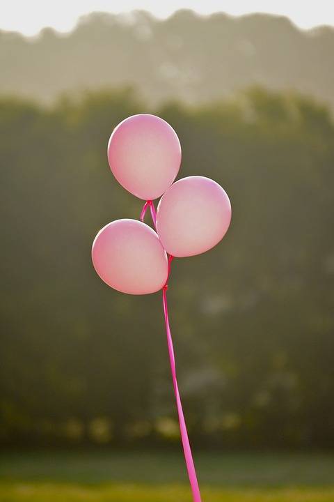 pink balloons for breast cancer